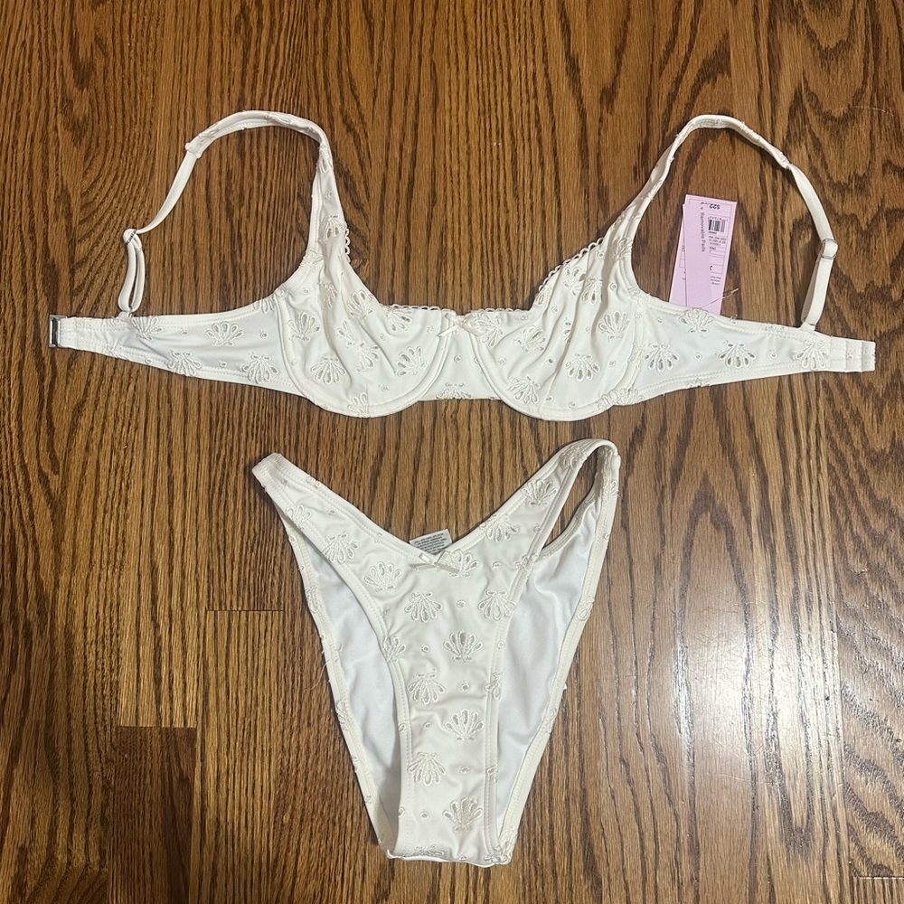 Wild Fable White Embroidered Bikini set